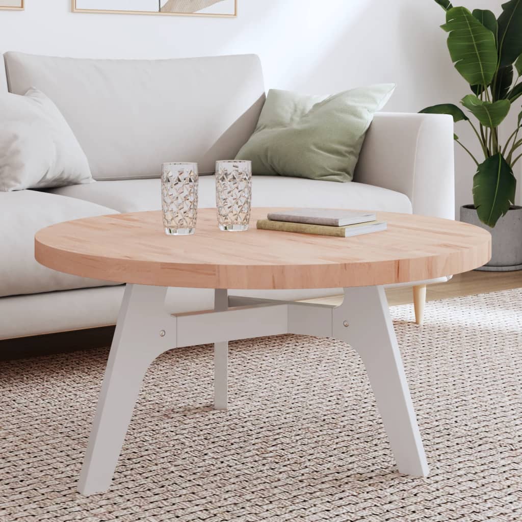 Tischplatte Ø90x4 cm Rund Massivholz Buche