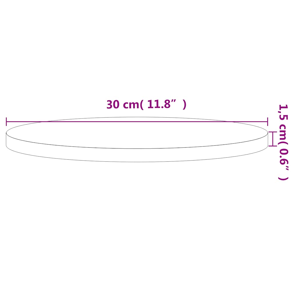 Tischplatte Ø30x1,5 cm Rund Massivholz Buche