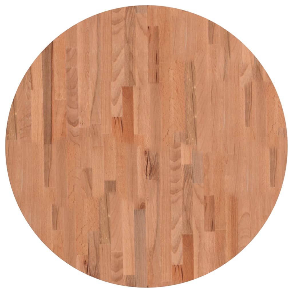 Tischplatte Ø80x2,5 cm Rund Massivholz Buche