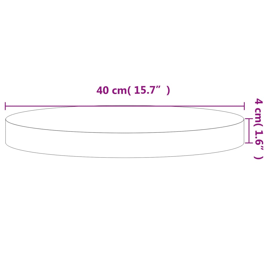 Tischplatte Ø40x4 cm Rund Massivholz Buche