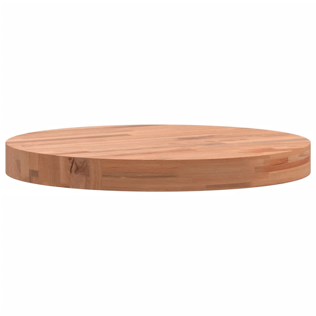 Tischplatte Ø40x4 cm Rund Massivholz Buche