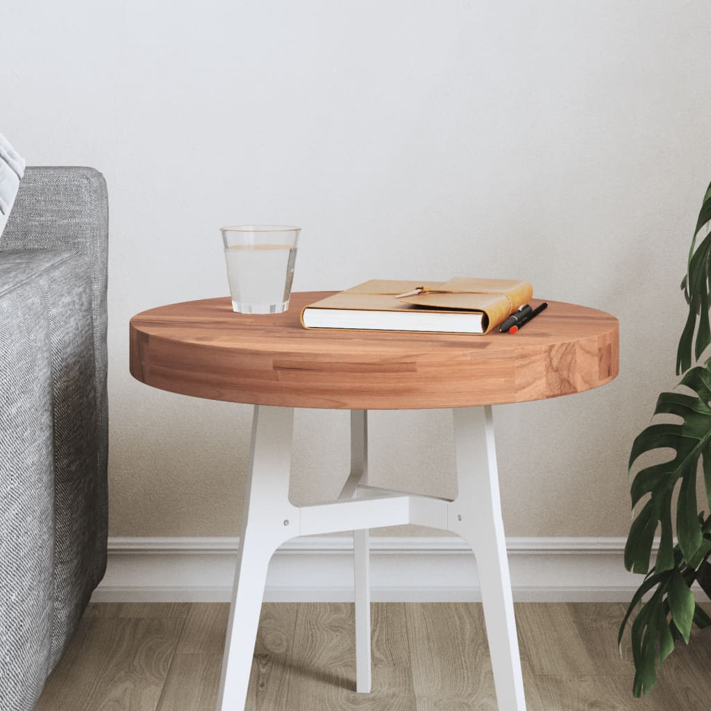 Tischplatte Ø40x4 cm Rund Massivholz Buche