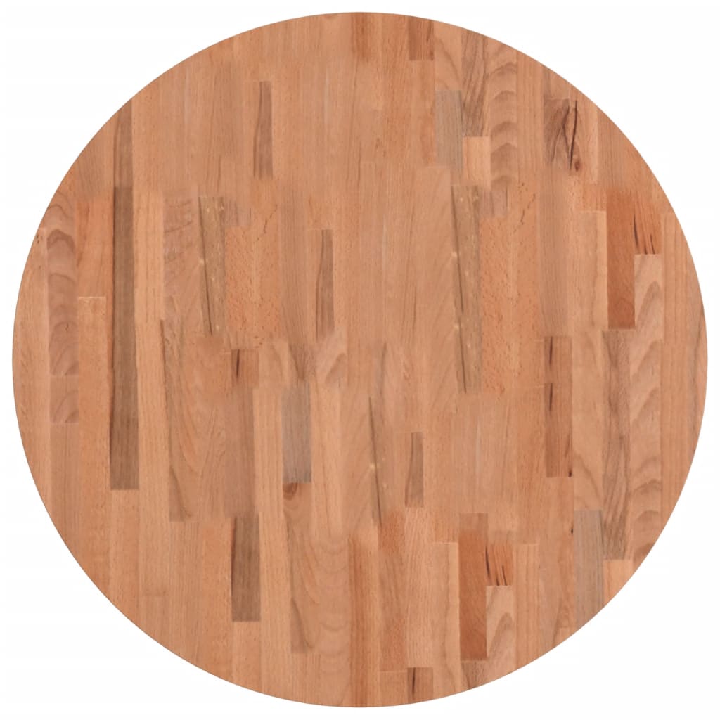 Tischplatte Ø80x4 cm Rund Massivholz Buche