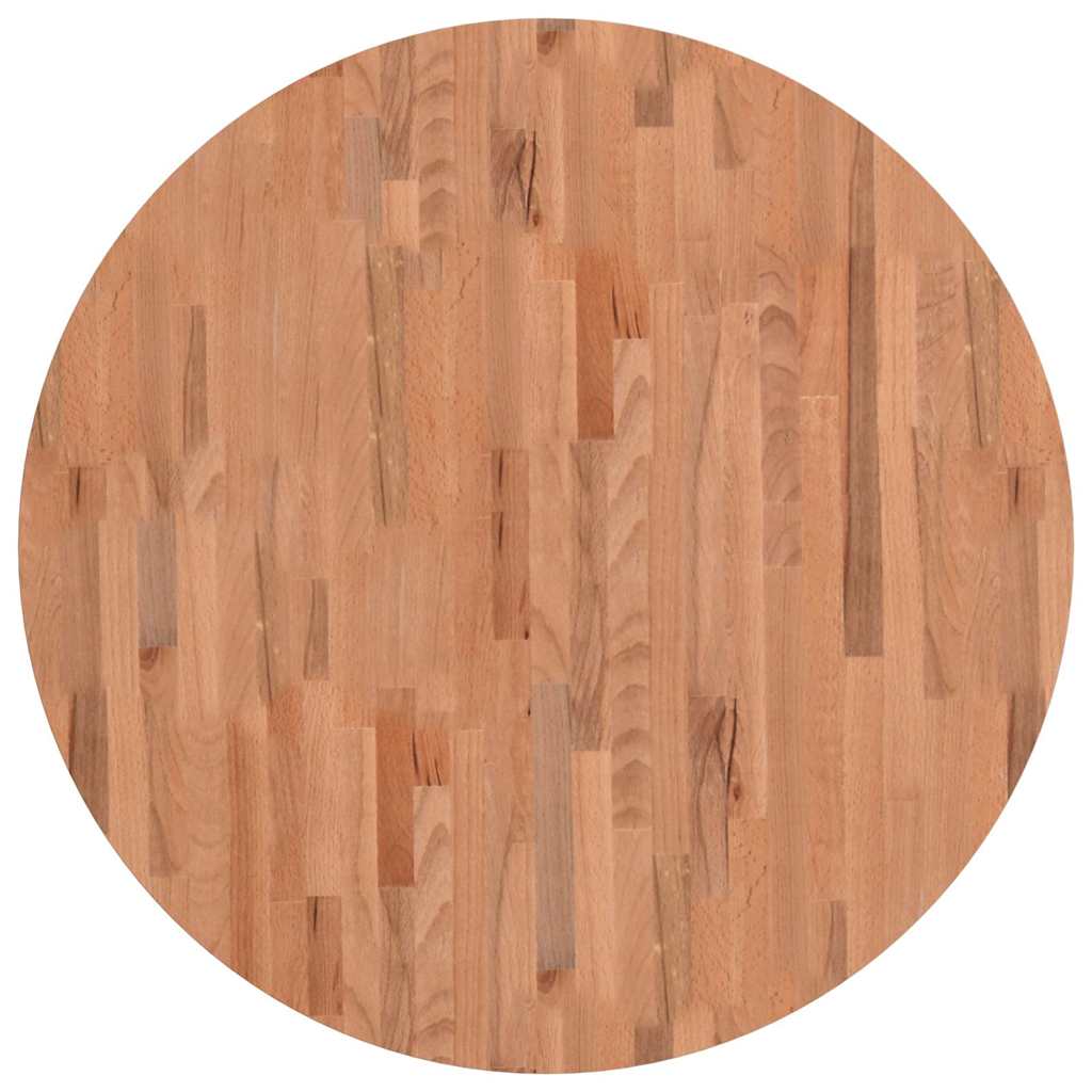 Tischplatte Ø90x4 cm Rund Massivholz Buche