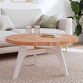 Tischplatte Ø90x4 cm Rund Massivholz Buche