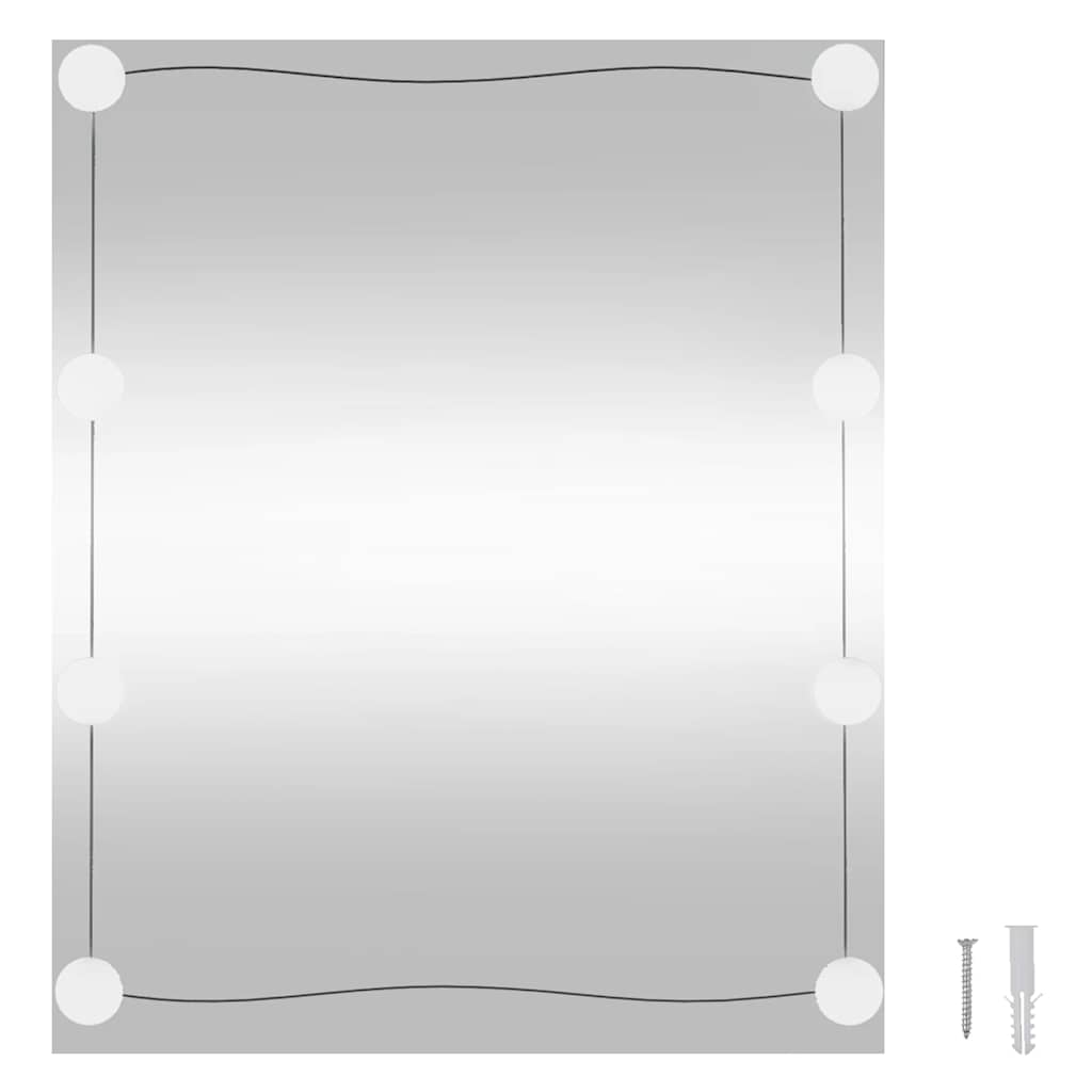Wandspiegel mit LED-Leuchten 50x60 cm Glas Rechteckig