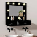 Spiegelschrank mit LED Schwarz 60x31,5x62 cm
