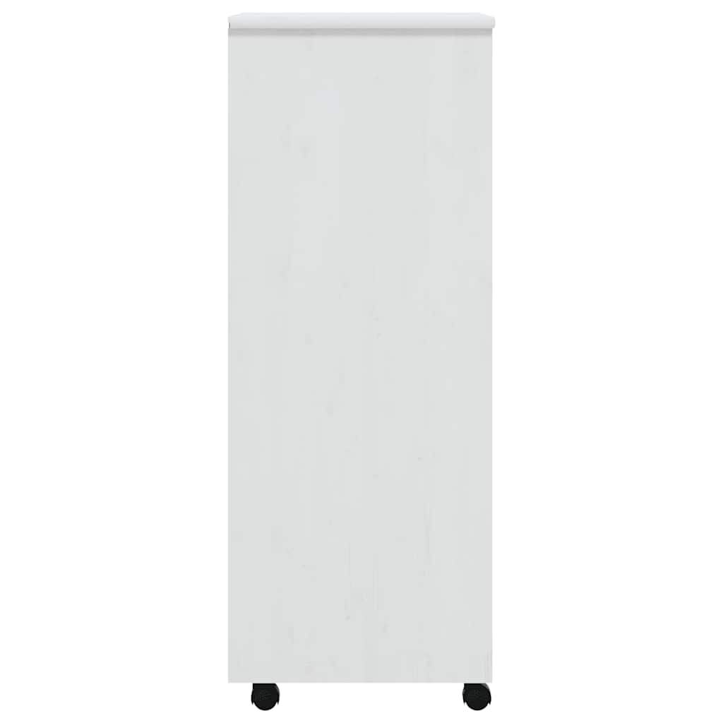 Rollschrank mit Schubladen MOSS Weiß Massivholz Kiefer
