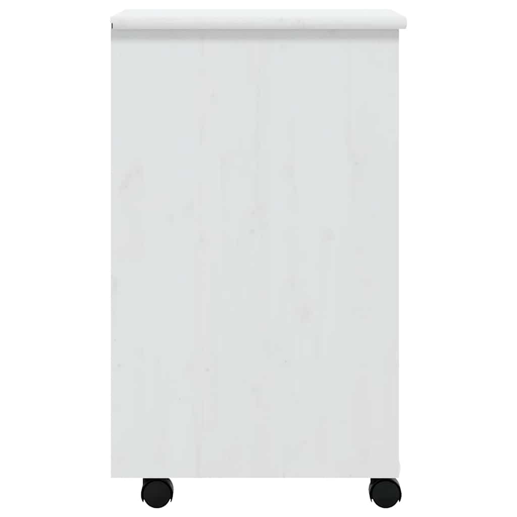 Rollschrank mit Schubladen MOSS Weiß Massivholz Kiefer