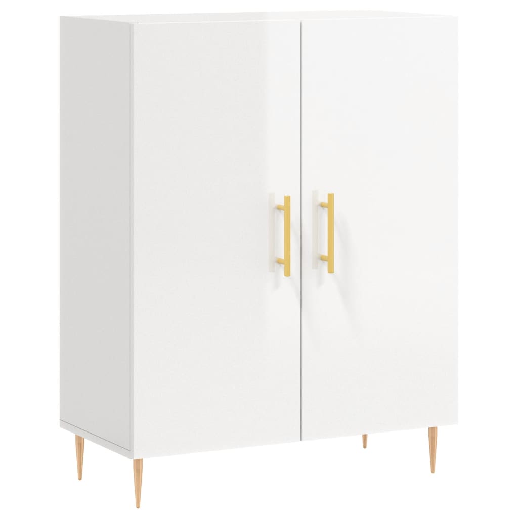 Highboard Hochglanz-Weiß 69,5x34x180 cm Holzwerkstoff