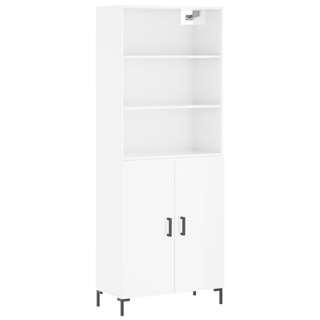 Highboard Hochglanz-Weiß 69,5x34x180 cm Holzwerkstoff