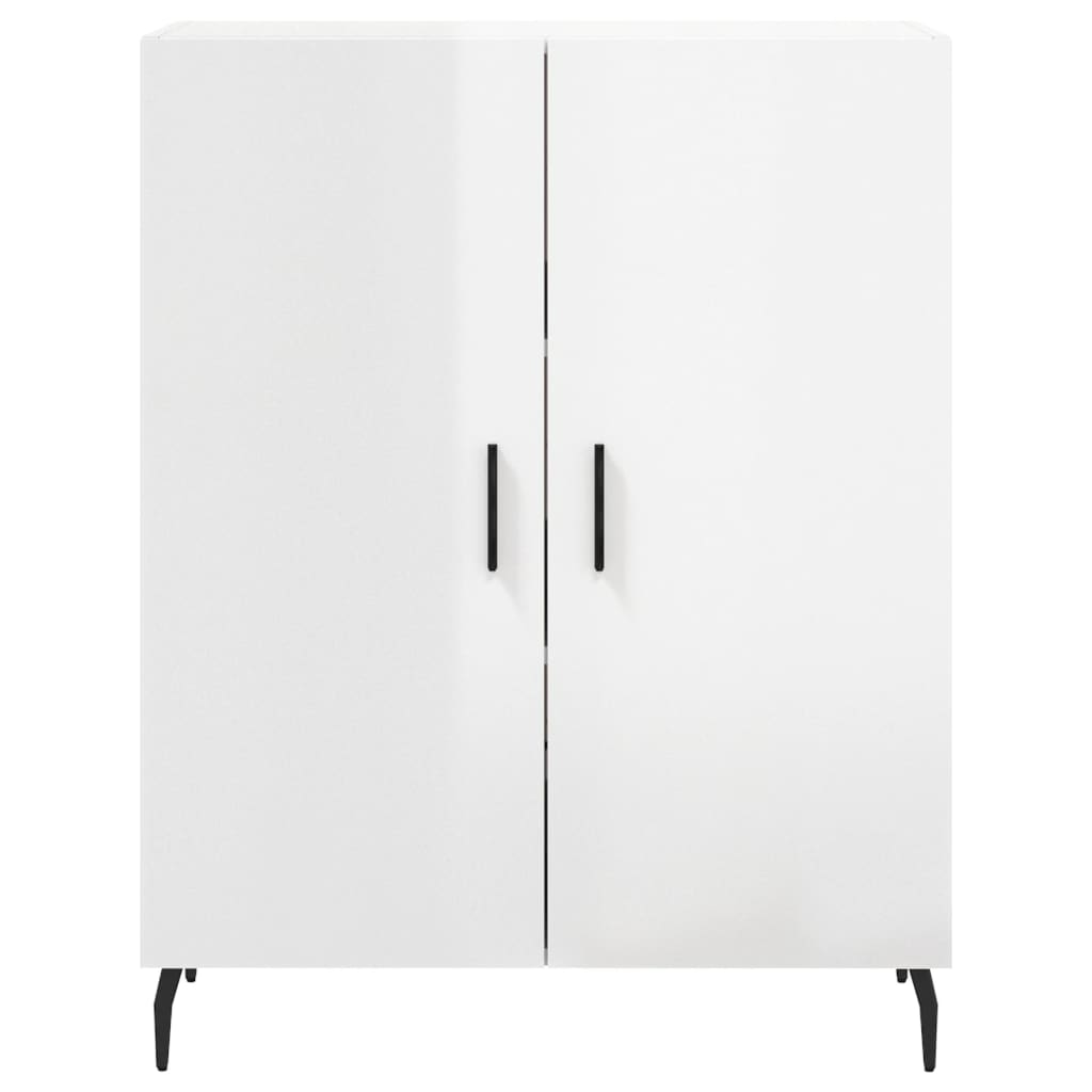 Highboard Hochglanz-Weiß 69,5x34x180 cm Holzwerkstoff