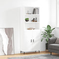 Highboard Hochglanz-Weiß 69,5x34x180 cm Holzwerkstoff