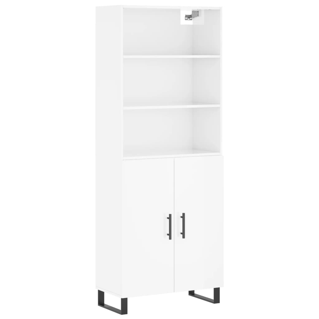Highboard Hochglanz-Weiß 69,5x34x180 cm Holzwerkstoff