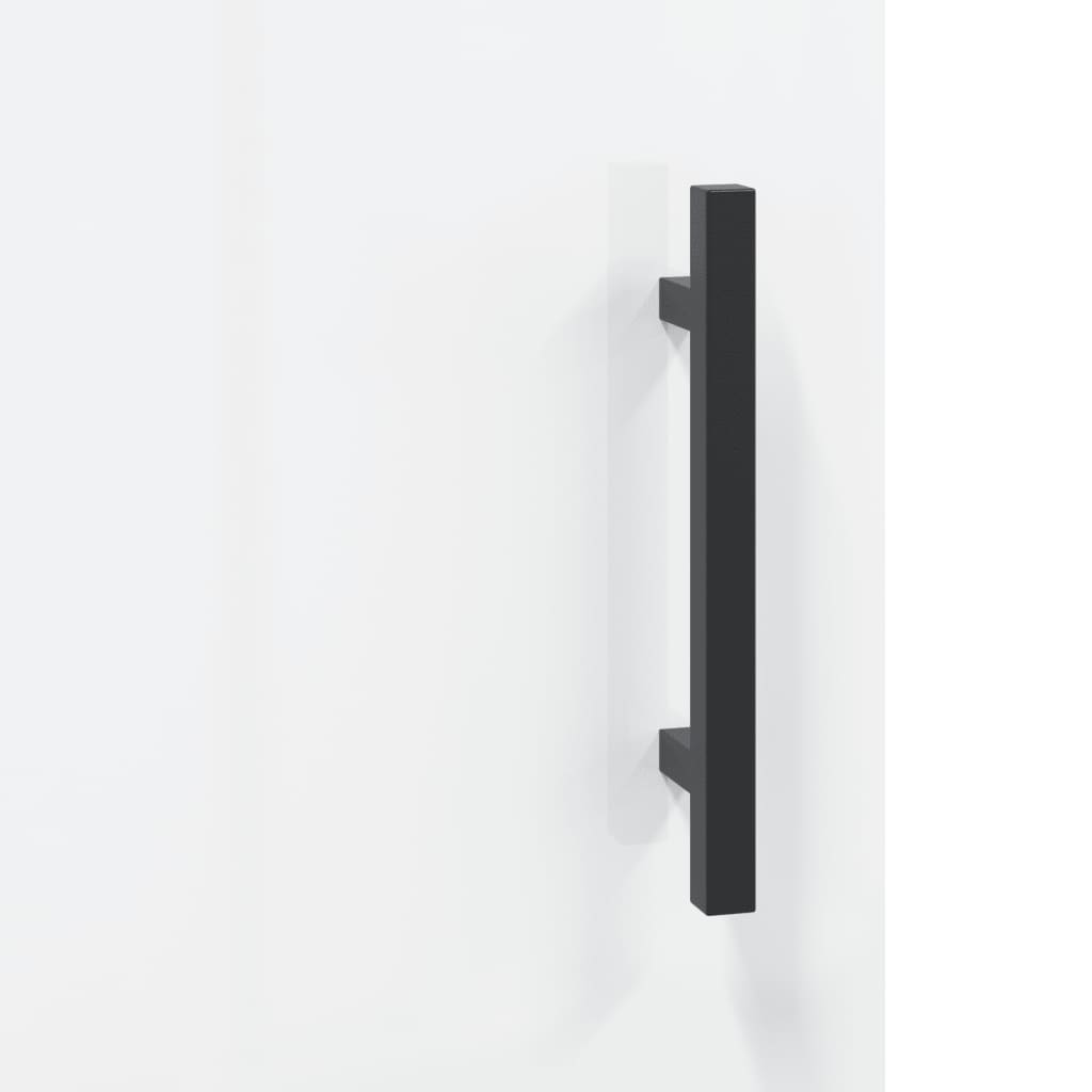 Highboard Hochglanz-Weiß 69,5x34x180 cm Holzwerkstoff