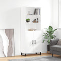 Highboard Hochglanz-Weiß 69,5x34x180 cm Holzwerkstoff