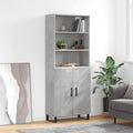 Highboard Betongrau 69,5x34x180 cm Holzwerkstoff
