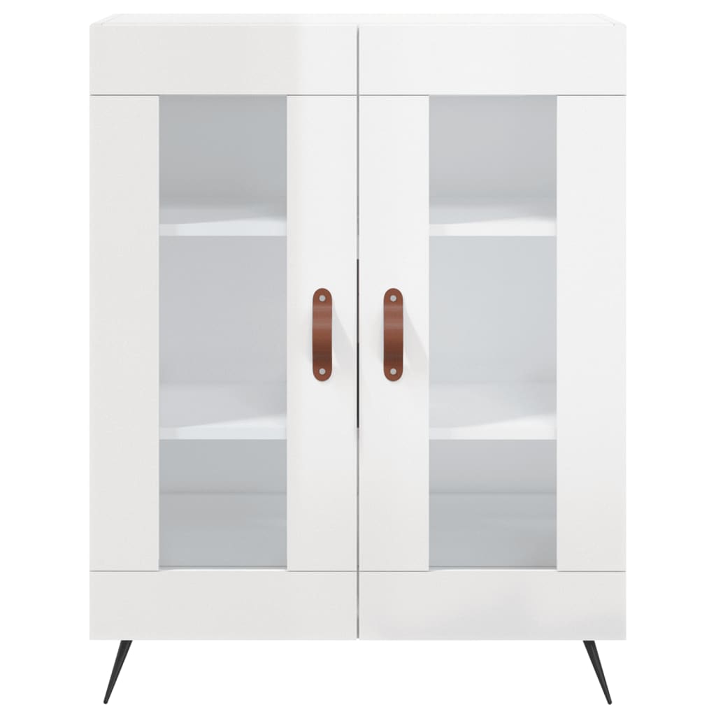 Highboard Hochglanz-Weiß 69,5x34x180 cm Holzwerkstoff