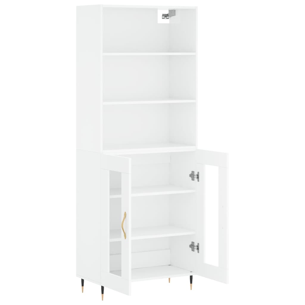 Highboard Hochglanz-Weiß 69,5x34x180 cm Holzwerkstoff