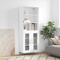 Highboard Hochglanz-Weiß 69,5x34x180 cm Holzwerkstoff