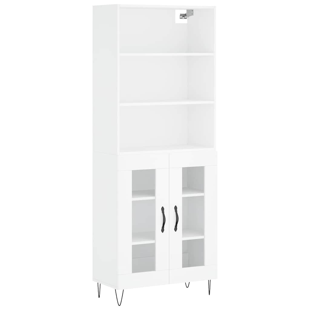 Highboard Weiß 69,5x34x180 cm Holzwerkstoff