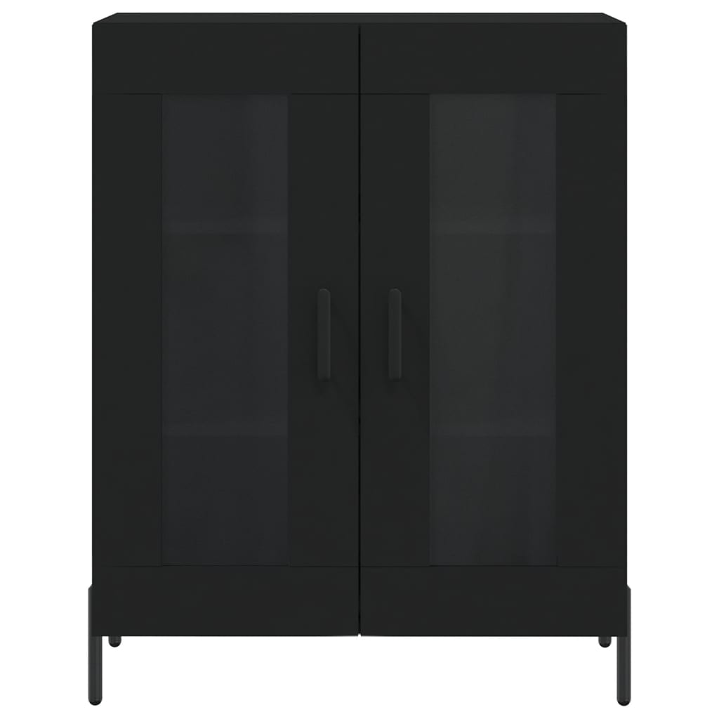 Highboard Schwarz 69,5x34x180 cm Holzwerkstoff