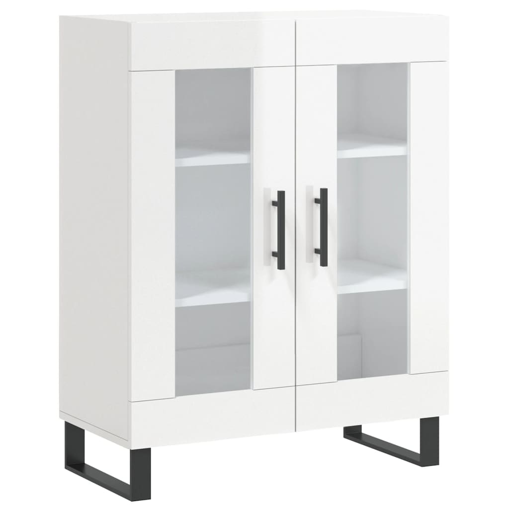 Highboard Hochglanz-Weiß 69,5x34x180 cm Holzwerkstoff