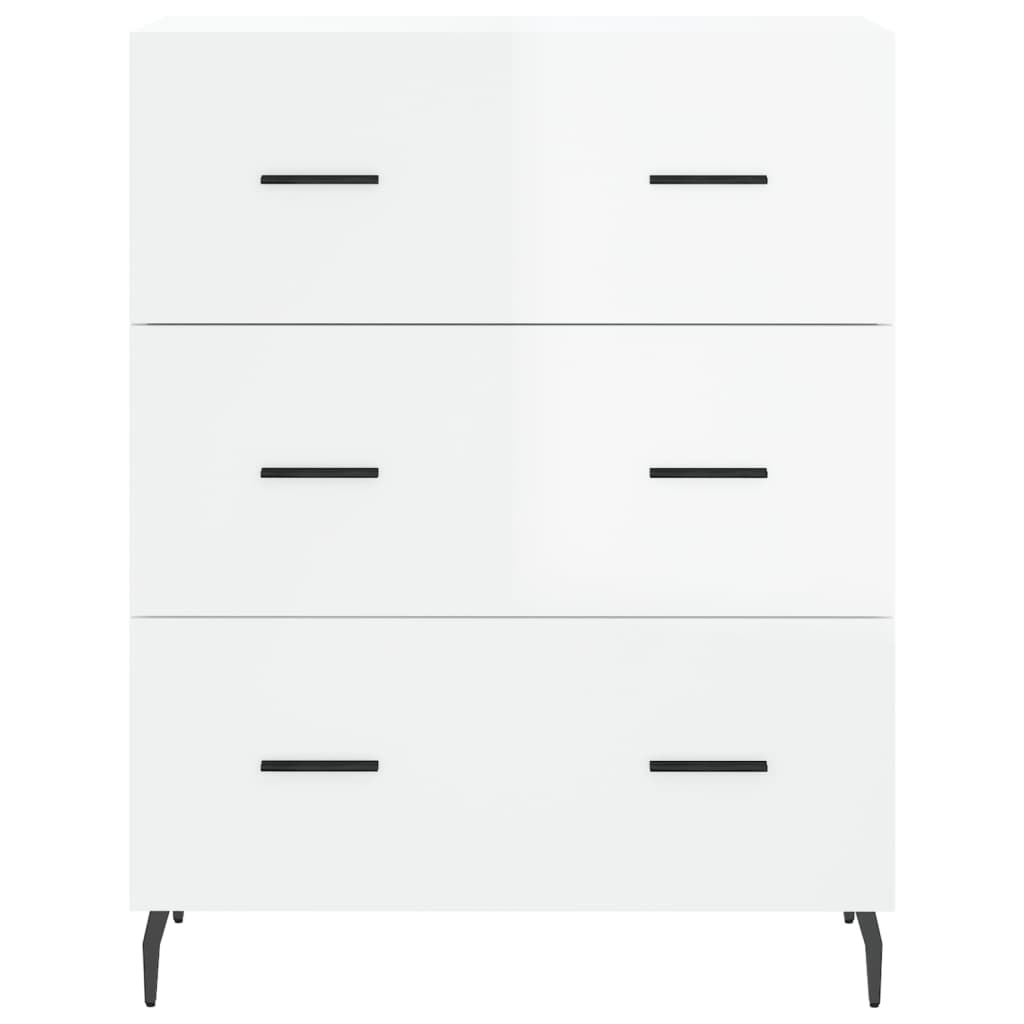 Highboard Hochglanz-Weiß 69,5x34x180 cm Holzwerkstoff
