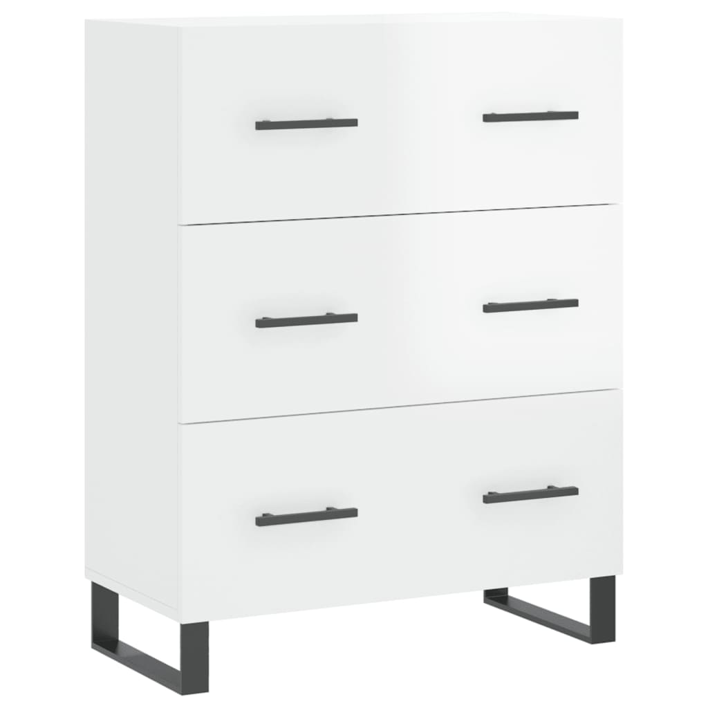 Highboard Hochglanz-Weiß 69,5x34x180 cm Holzwerkstoff