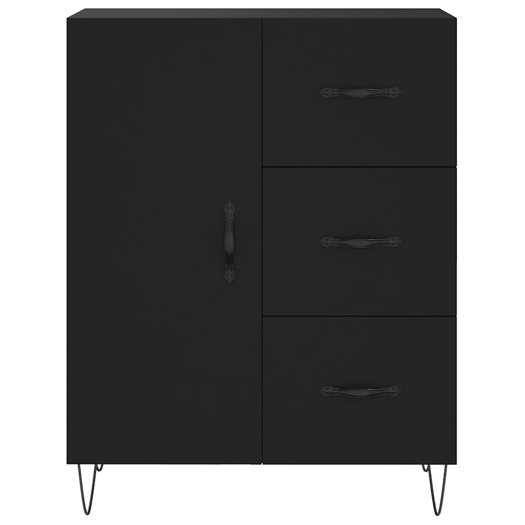 Highboard Schwarz 69,5x34x180 cm Holzwerkstoff