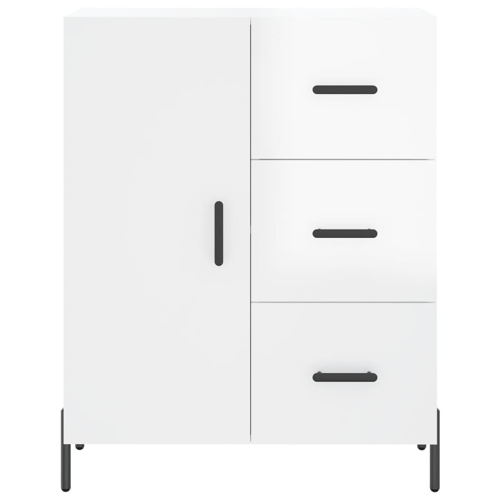 Highboard Hochglanz-Weiß 69,5x34x180 cm Holzwerkstoff