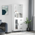 Highboard Hochglanz-Weiß 69,5x34x180 cm Holzwerkstoff