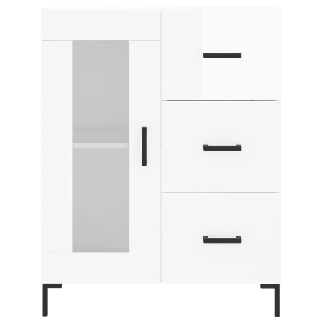 Highboard Hochglanz-Weiß 69,5x34x180 cm Holzwerkstoff