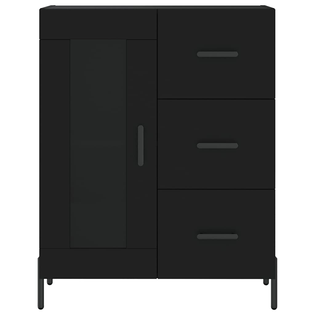 Highboard Schwarz 69,5x34x180 cm Holzwerkstoff