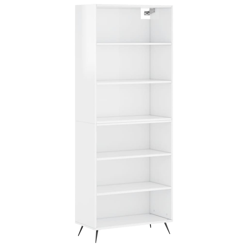 Highboard Hochglanz-Weiß 69,5x32,5x180 cm Holzwerkstoff