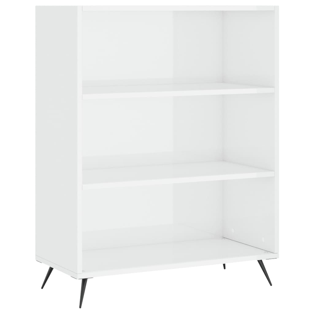 Highboard Hochglanz-Weiß 69,5x32,5x180 cm Holzwerkstoff