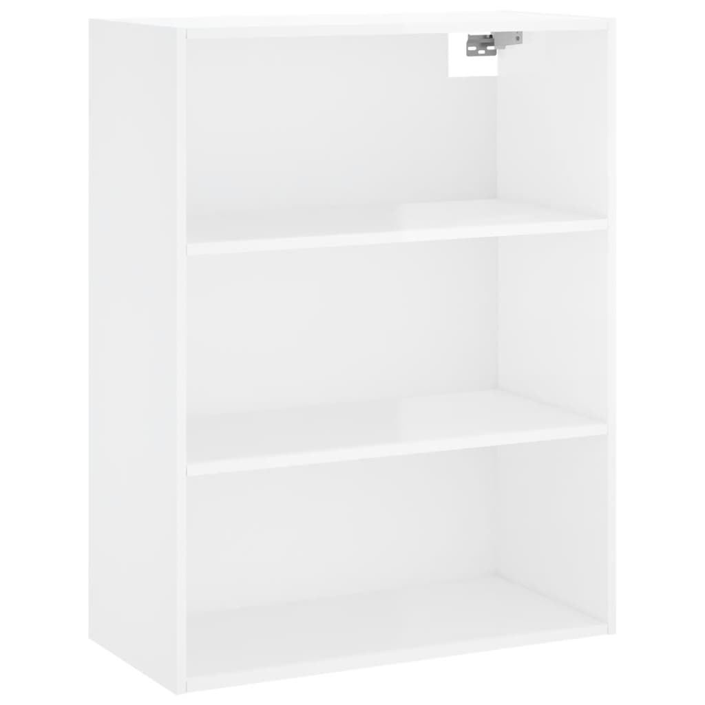 Highboard Hochglanz-Weiß 69,5x32,5x180 cm Holzwerkstoff