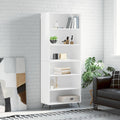 Highboard Hochglanz-Weiß 69,5x32,5x180 cm Holzwerkstoff