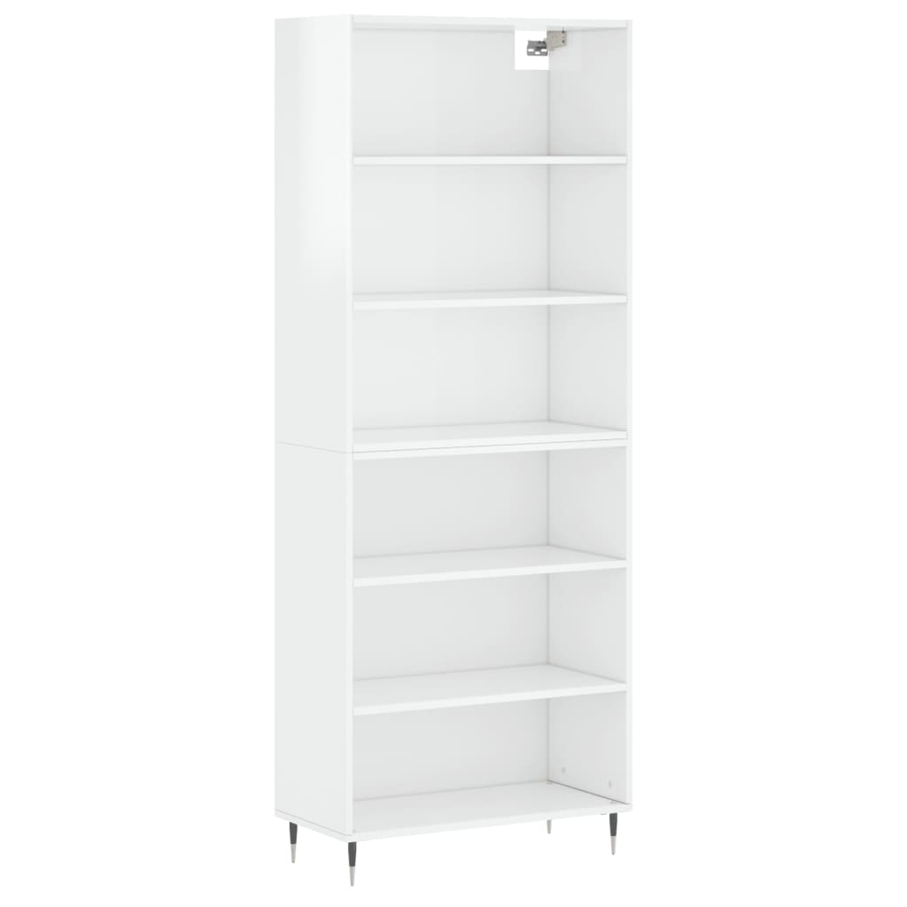 Highboard Hochglanz-Weiß 69,5x32,5x180 cm Holzwerkstoff