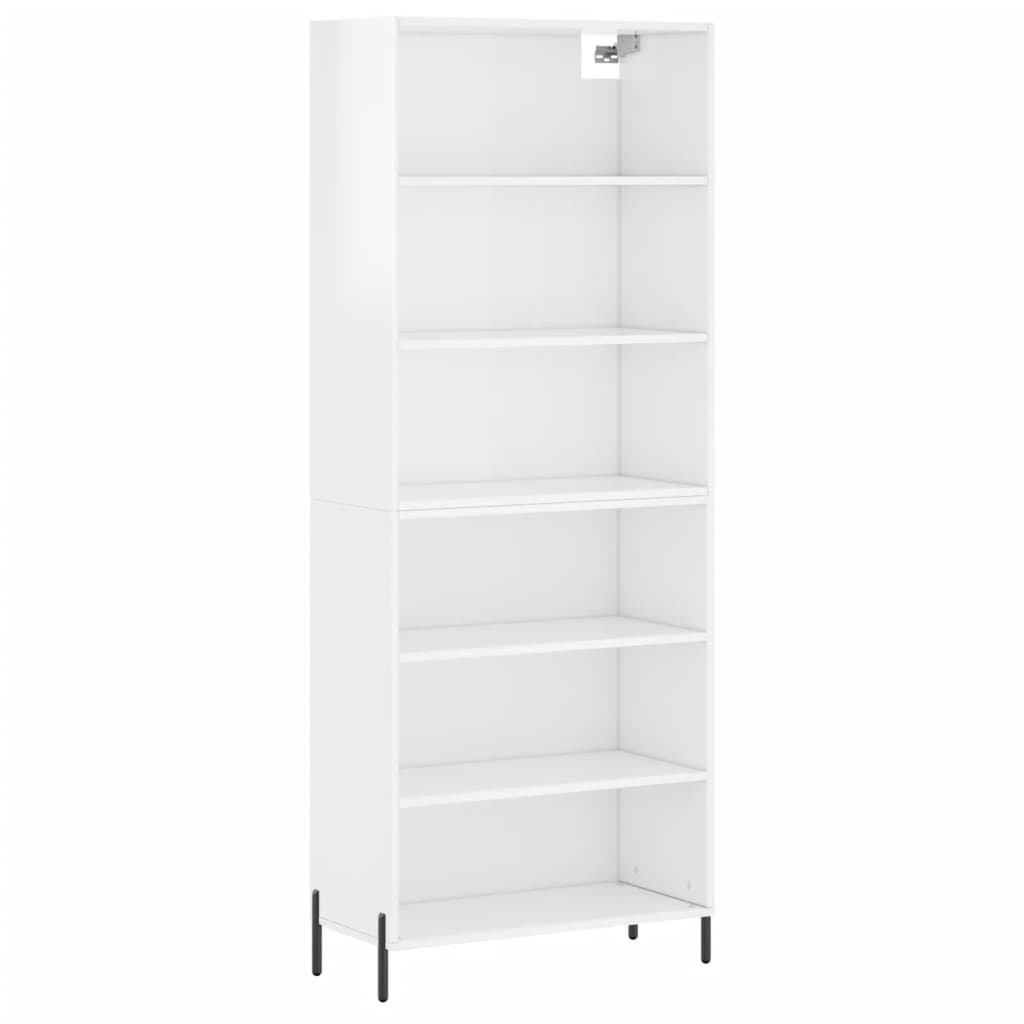 Highboard Hochglanz-Weiß 69,5x32,5x180 cm Holzwerkstoff