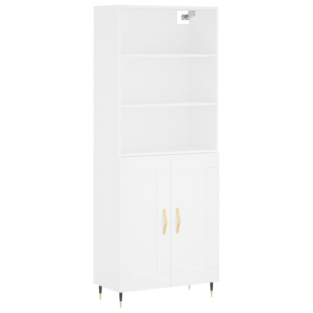 Highboard Weiß 69,5x34x180 cm Holzwerkstoff