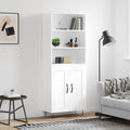 Highboard Hochglanz-Weiß 69,5x34x180 cm Holzwerkstoff