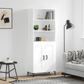 Highboard Hochglanz-Weiß 69,5x34x180 cm Holzwerkstoff