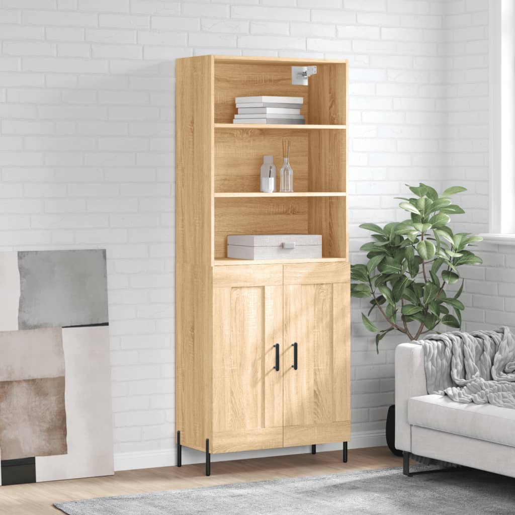 Highboard Sonoma-Eiche 69,5x34x180 cm Holzwerkstoff