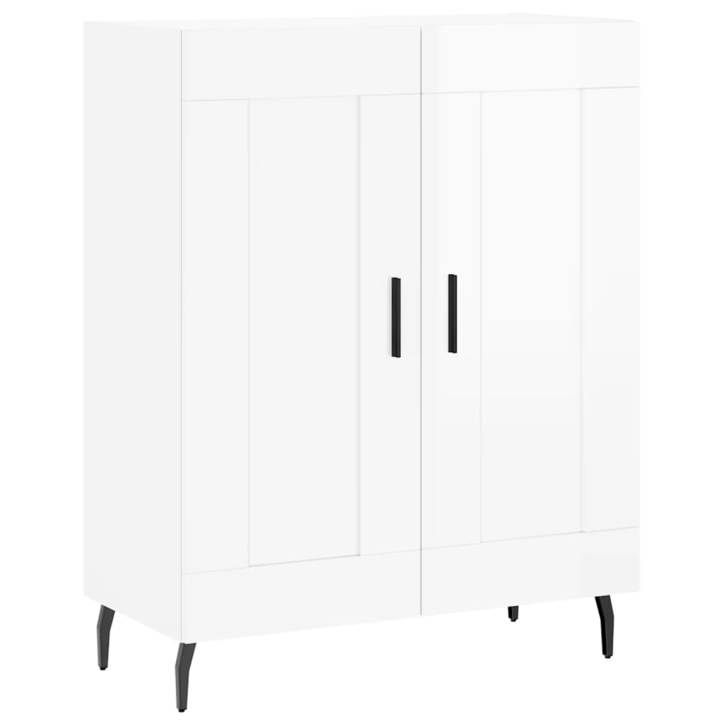 Highboard Hochglanz-Weiß 69,5x34x180 cm Holzwerkstoff