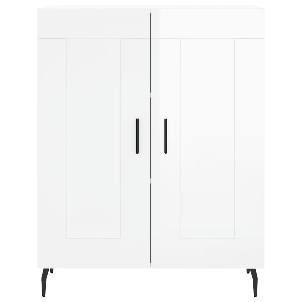 Highboard Hochglanz-Weiß 69,5x34x180 cm Holzwerkstoff