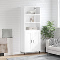 Highboard Hochglanz-Weiß 69,5x34x180 cm Holzwerkstoff