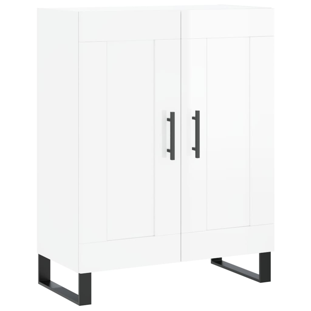 Highboard Hochglanz-Weiß 69,5x34x180 cm Holzwerkstoff