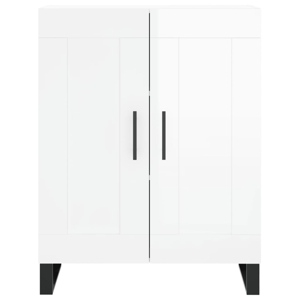 Highboard Hochglanz-Weiß 69,5x34x180 cm Holzwerkstoff