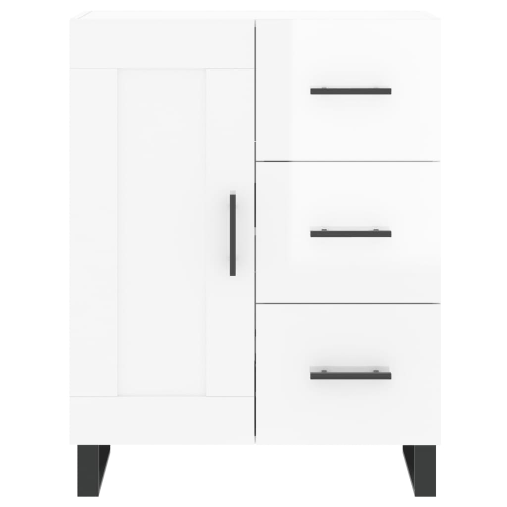 Highboard Hochglanz-Weiß 69,5x34x180 cm Holzwerkstoff